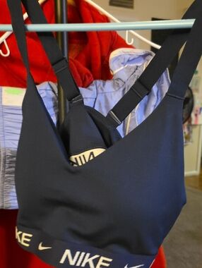 Nike Black Branded Elastic Sports Bra